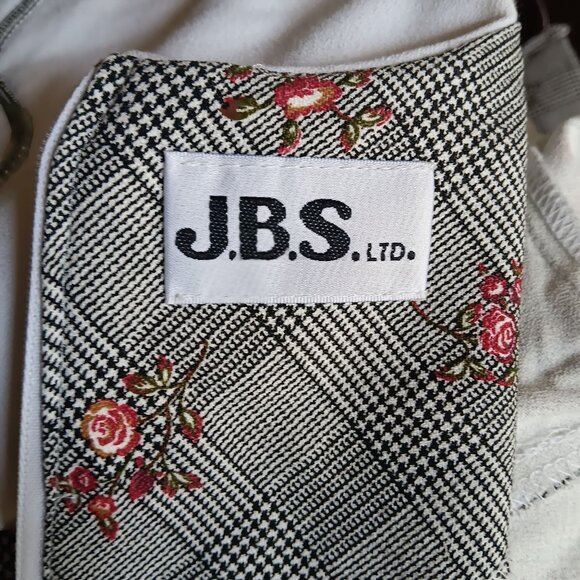 Vintage Dress 10/12 1980s Floral Plaid Dress Pad Sailor Collar JBS Secretary Mom - Picture 9 of 9